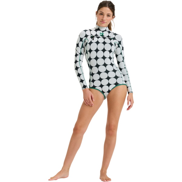 2026 Roxy Da Donna Rise Natural 1.5mm Manica Lunga Chest Zip Muta Primaverile Muta 26BW243502 - Salt Crystal